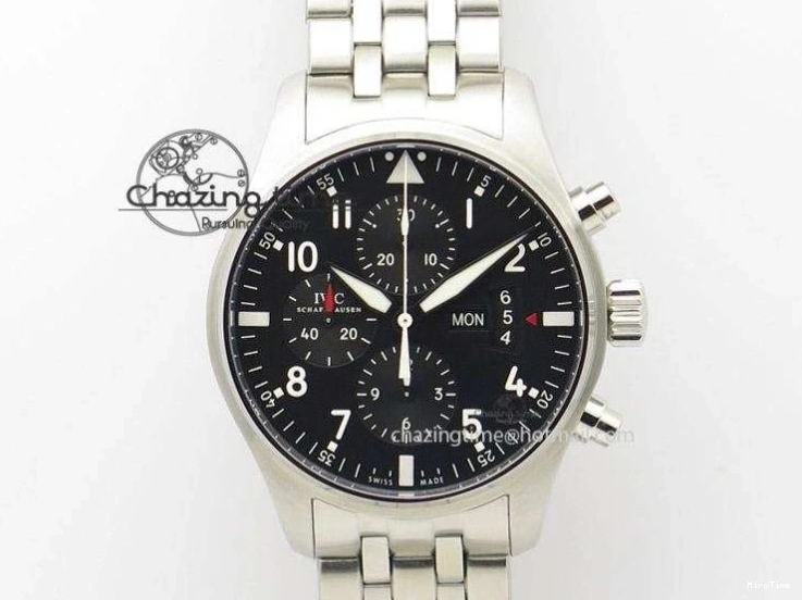 MIROTIME 0321 EasyCare Pilot Chrono IW388001 Real Ceramic ZF 1:1 Best Edition On Black Nylon Strap A 7279